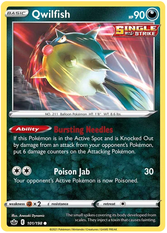 101/198 Qwilfish (Chilling Reign) Pokémon card (English)