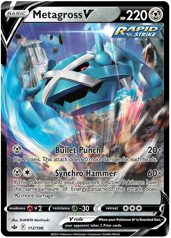 112/198 Metagross V (Chilling Reign) Pokémon card (English)