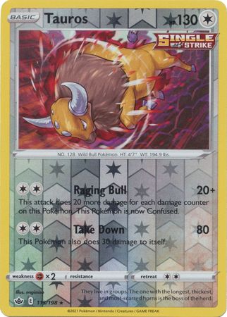 115/198 Tauros (Rare reverse holo) (Chilling Reign) Pokémon card (English)