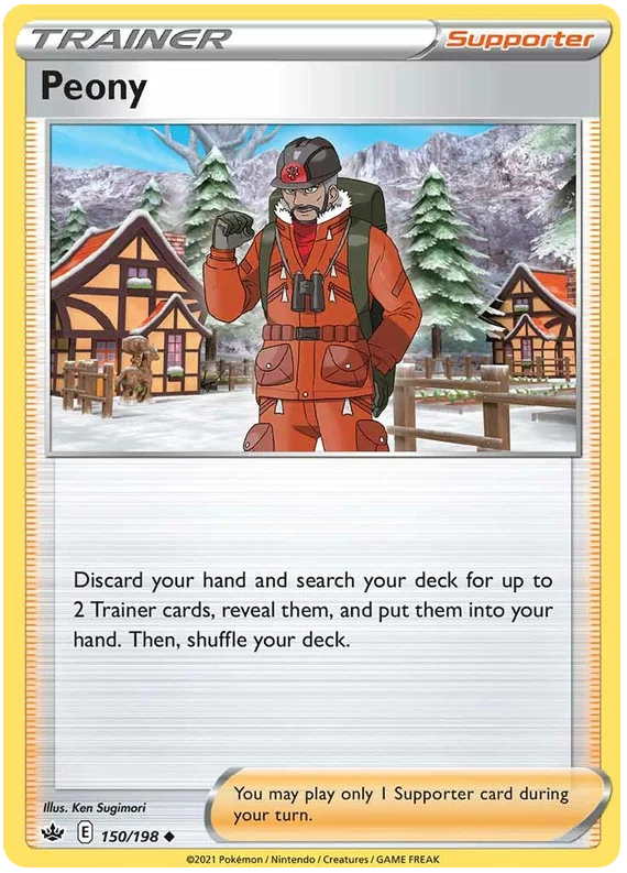 150/198 Peony (Supporter) (Chilling Reign) Pokémon card (English)
