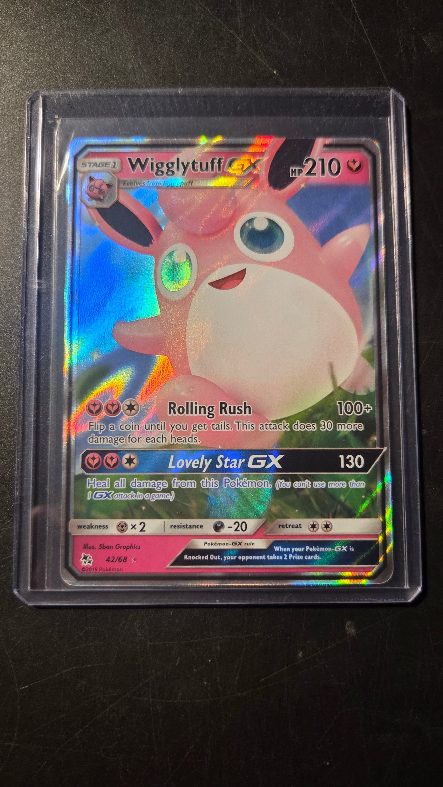 42/68 Wigglytuff GX (Hidden Fates) Pokémon card (English)