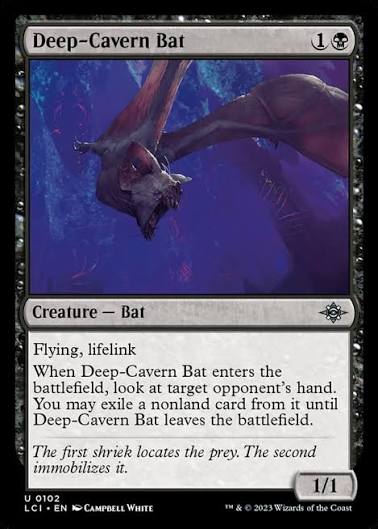 Magic the gathering (Swamp) Deep-Cavern Bat #0102 - The Lost Caverns of Ixalan - MTG Card (English) Uncommon