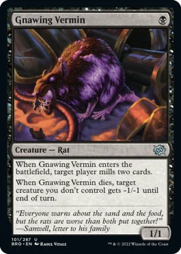 Magic the gathering (Swamp) Gnawing Vermin #101/287 - The Brothers’ War - MTG Card (English) Uncommon
